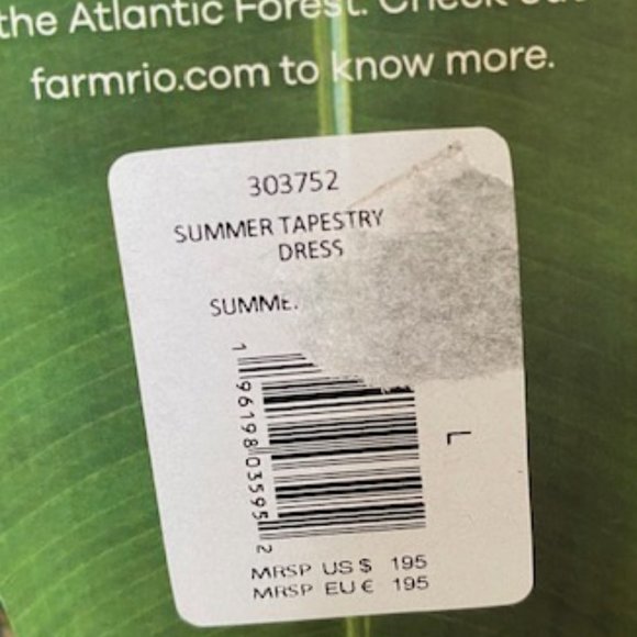 Farm Rio Summer Tapestry Smocked Minidress Artsy Tropical Cottagecore Dopamine - Picture 13 of 13